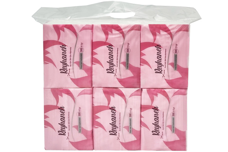 دستمال کاغذی نیم کیلویی ریحانه (6 عددی)